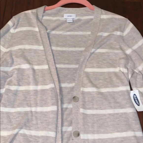 Old Navy badge and white striped sweater - Picture 2 of 3